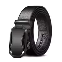 Black Artificial Leather Soft Auto Gear Belt for Men